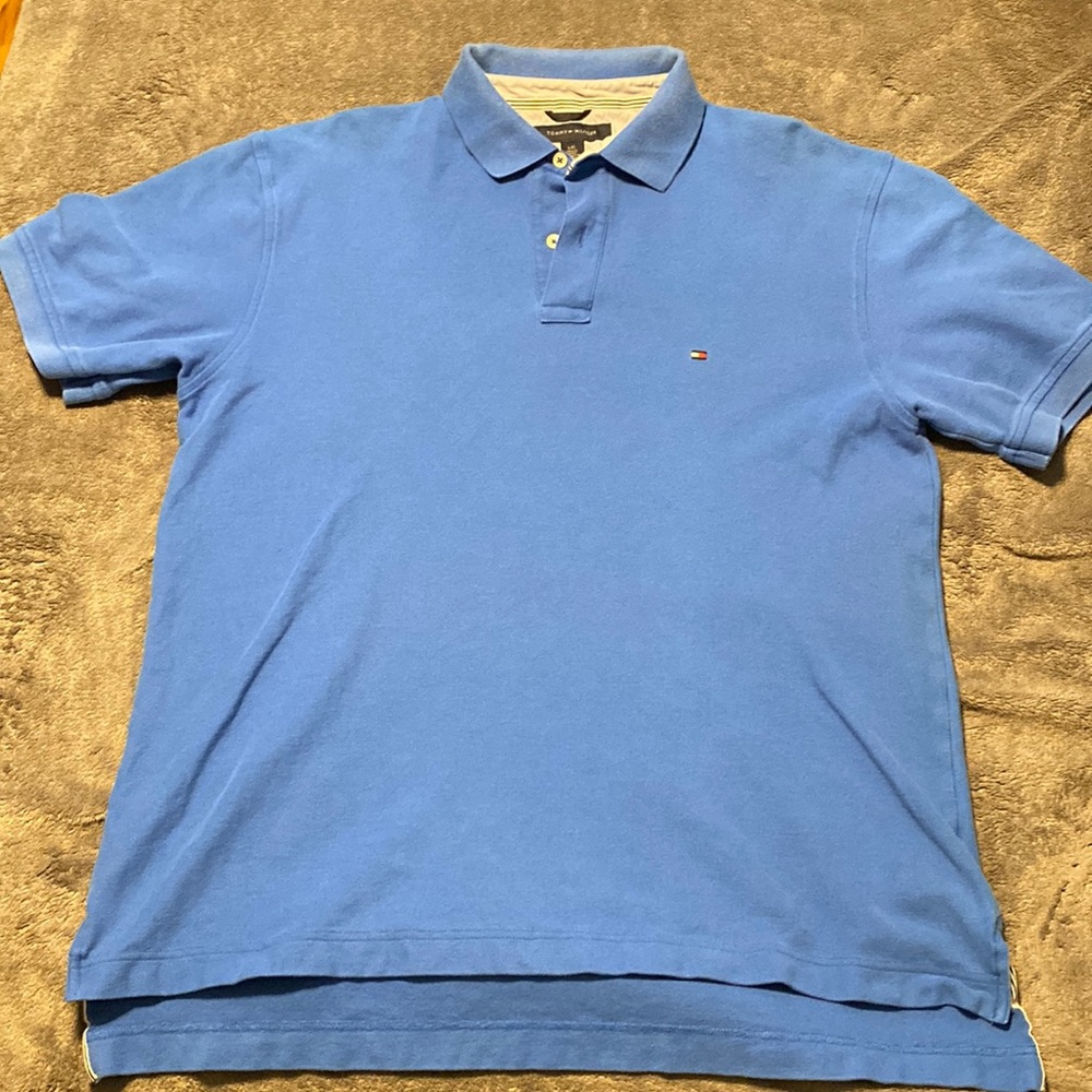 Blue Tommy Hilfiger collared shirt size large